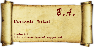 Borsodi Antal névjegykártya