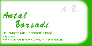 antal borsodi business card
